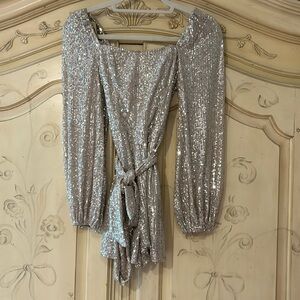 NWT Aakaa sequin romper never worn